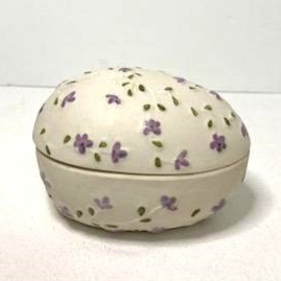 Vtg Hand Painted Easter Egg Candy Trinket Dish Ceramic - Picture 4 of 7